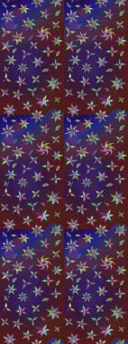 Raster illüstrasyonu. Klasik tropikal doğal elementlerin suluboya seti. Egzotik çiçekler, botanik, mor ve mor renkler üzerine klasik bir doğa..