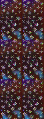 Kahverengi ve mor renklerde karalamalar çizilmiş çiçek deseni. Raster illüstrasyonu.