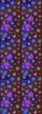 Suluboya tarzında mor ve mor renkler üzerinde. Raster illüstrasyonu. Küçük çiçekli bahar deseni çiz.