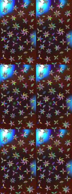 Kabile sanatı boho baskısı, klasik çiçek arkaplanı. Soyut etnik raster çizim kalıbı. Arkaplan dokusu, duvar kağıdı, kahverengi ve mavi renkli çiçek teması.