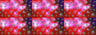 Kırmızı ve pembe renkli çiçekler suluboya tarzında. Raster illüstrasyonunda çiçek deseni çizimi.