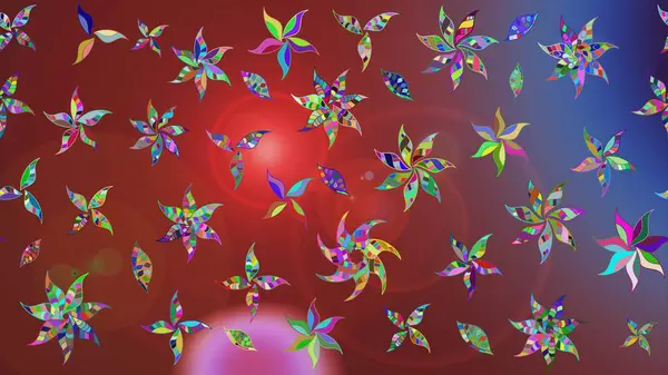 Küçük çiçekteki sevimli çiçek deseni. Varicolobrown ve Red Raster çizimi. Birçok kahverengi ve kırmızı soyut çiçekli tropik çizim deseni.