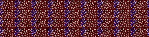 Raster illüstrasyonu. Kibar, yaz çiçekleri kırmızı ve kahverengi renklerde. Küçük çiçekteki sevimli çiçek deseni. Raster deseni.