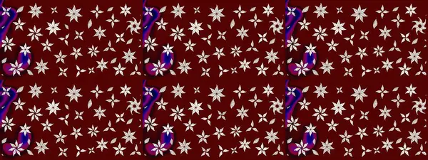 Raster illüstrasyonu. Eskiz arkaplan modeli. Suluboya, elle çizilmiş. Kırmızı ve nötr renklerde yaprakları olan yabani çiçekler.