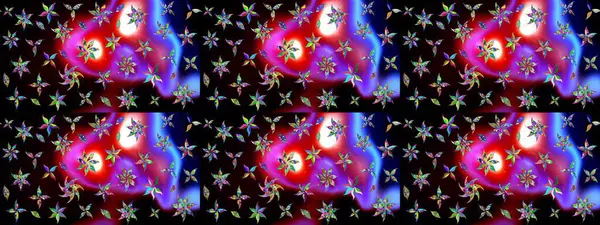 Parlak çiçekli kolaj çiçekleri siyah ve mor. Çiçek tasarımı için inanılmaz bir kolaj cenneti tarzı. Çiçekli zambaklar eskiz arka planı.