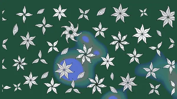 Çiçek buketleriyle klasik bir eskiz şekli. Yeşil ve nötr renklerde. Raster illüstrasyonu.