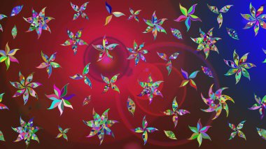 Çiçekler suluboya tarzında kırmızı ve kahverengi renklerde. Kırmızı ve kahverengi renkte çiçekler olan çiçek deseni çiz.