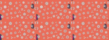 Arkaplan dokusu, duvar kağıdı, turuncu ve nötr renklerde çiçek teması. Soyut etnik raster çizim kalıbı. Kabile sanatı boho baskısı, klasik çiçek arkaplanı.