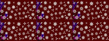 Raster illüstrasyonu. Eskiz arkaplan modeli. Suluboya, elle çizilmiş. Kırmızı ve nötr renklerde yaprakları olan yabani çiçekler.