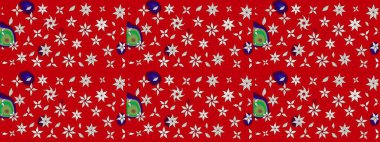 Raster illüstrasyonu. Kırmızı ve nötr renklerde çiçekler. Tropikal çizim çiçek deseni.