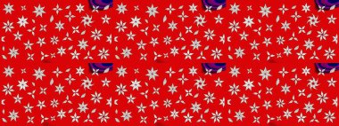 Renkli Bahar Teması eskiz kalıbı. Kırmızı ve nötr renklerde çiçekler. Raster illüstrasyonundaki çiçek desenli çizim. Düz Çiçek Elementleri Tasarımı.