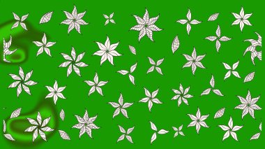 Soyut etnik raster çizim kalıbı. Çiçekler. Vadinin çiçekleri yeşil ve nötr renklerde.