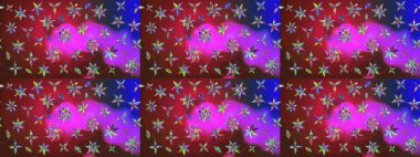 Çiçekli çiçek deseni, suluboya. Düz Çiçek Elementleri Tasarım Raster illüstrasyonu. Kırmızı ve menekşe renkleri üzerine çiçekler. Renkli Bahar Teması çizim kalıbı.