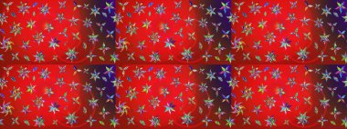 Egzotik çiçekler, kırmızı ve kahverengi renkler üzerine botanik, parlak klasik doğa. Raster illüstrasyonu. Klasik tropikal doğal elementlerin suluboya seti.