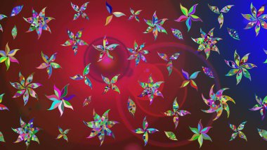 Çiçekler suluboya tarzında kırmızı ve kahverengi renklerde. Kırmızı ve kahverengi renkte çiçekler olan çiçek deseni çiz.