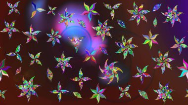 Çiçekli el çizimi çizimi deseni. Modern gelişim kahverengi ve mor raster arka plan duvar kâğıdı illüstrasyonu klasik çizgili iz sürme desenli çiçekler, çiçekli süsler.