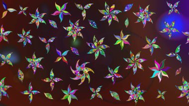 Kıvırcık, parlak örgü. Raster illüstrasyonu. Çiçek çelengi. Eski moda arka plan. Güzel, parlak, pürüzsüz kumaş, tuval. Desen, çizim, çiçek sınırı..