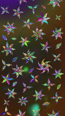 Kahverengi ve gri renkli çiçekler. Çiçekli çizim şekli. Renkli Bahar Teması eskiz kalıbı. Düz Çiçek Elementleri Tasarımı.