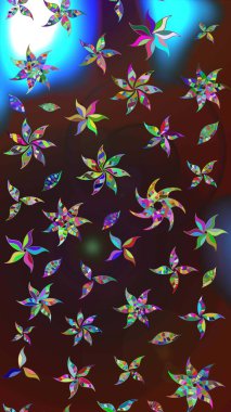 Eskiz arkaplan modeli. Raster hisseleri. Çiçekler kahverengi ve maviye. Suluboya, elle çizilmiş.