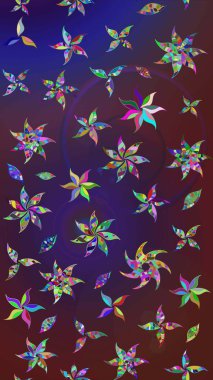 Çiçeksel elementlerle süslenmiş zarif raster dokusu. Küçük çiçekte hoş bir çiçek deseni var. Mor ve parlak çiçekli mor renkler üzerine soyut çizim deseni.