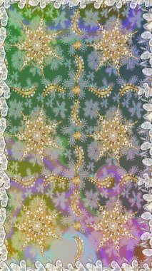 Lüks, kraliyet ve Viktorya dönemi konsepti. Tarafsız ve gri renklerdeki altın desenli altın elementler. Raster klasik barok çiçeksiz altın desenli. Süsleme.