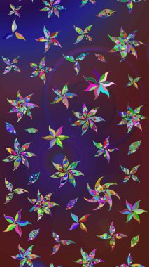 Düz Çiçek Elementleri Tasarımı. Mor ve mor renkli çiçekler. Raster illüstrasyonundaki çiçek desenli çizim. Renkli Yaz Teması çizim şablonu.