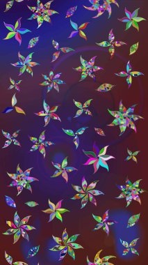 Mor ve mor renkli çiçekler. Çiçekli çiçek deseni, suluboya. Raster illüstrasyonu. Düz Çiçek Elementleri Tasarımı. Renkli Bahar Teması çizim şablonu.