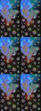 Taslak dekoratif arka plan, çiçek mandala. Çiçek. Raster illüstrasyonu. Gri ve mavi renklerde.