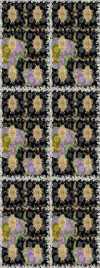 Çiçek deseni. Duvar kâğıdı barok, İspanyol kumaşı. Kusursuz raster arka plan. Kahverengi ve bej renklerde altın elementler. Şekil grafik deseni.