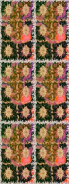 Çiçek deseni. Duvar kâğıdı barok, İspanyol kumaşı. Kusursuz raster arka plan. Kahverengi ve bej renklerde altın elementler. Şekil grafik deseni.