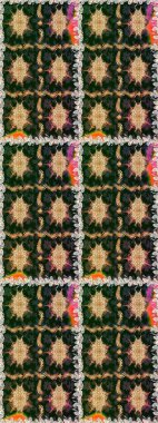 Çiçek deseni. Duvar kâğıdı barok, İspanyol kumaşı. Kusursuz raster arka plan. Kahverengi ve bej renklerde altın elementler. Şekil grafik deseni.