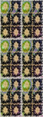 Çiçek deseni. Duvar kâğıdı barok, İspanyol kumaşı. Kusursuz raster arka plan. Kahverengi ve bej renklerde altın elementler. Şekil grafik deseni.