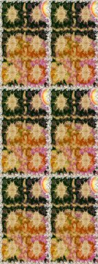 Çiçek deseni. Duvar kâğıdı barok, İspanyol kumaşı. Kusursuz raster arka plan. Kahverengi ve bej renklerde altın elementler. Şekil grafik deseni.