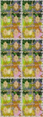 Çiçek deseni. Duvar kâğıdı barok, İspanyol kumaşı. Kusursuz raster arka plan. Kahverengi ve bej renklerde altın elementler. Şekil grafik deseni.