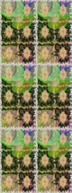 Çiçek deseni. Duvar kâğıdı barok, İspanyol kumaşı. Kusursuz raster arka plan. Kahverengi ve bej renklerde altın elementler. Şekil grafik deseni.