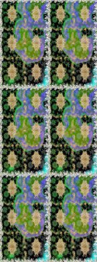 Çiçek deseni. Duvar kâğıdı barok, İspanyol kumaşı. Kusursuz raster arka plan. Kahverengi ve bej renklerde altın elementler. Şekil grafik deseni.