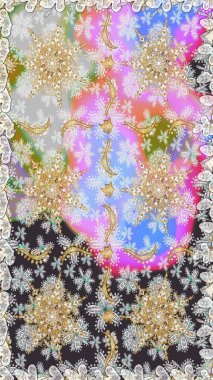 Gri ve nötr renklerde altın desenler ve altın elementler. Düz elle çizilmiş klasik koleksiyon. Arkaplan, kumaş, altın duvar kağıdı. Raster altın pürüzsüz desen.