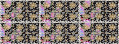 Gri ve nötr renklerde desen. Raster Golden Mehndi kusursuz desen. Kına dövmeli süs çiçekleri, altın çıkartmalar, mehndi ve yoga tasarımı, kartlar ve parmak izleri..