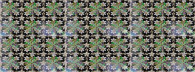 Çiçek süsü kumaş deseni, cam, çiçek desenli metal gri ve siyah renklerde altın elementler. Klasik raster altın pürüzsüz desen.