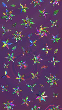 Modern stil dokusu. Çiçek desenli raster, mor ve menekşe çizgi grafiği soyut raster arkaplanı.