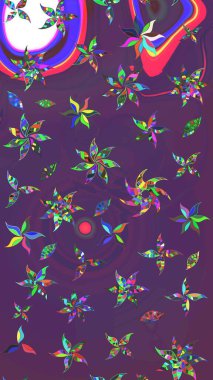 Renkli Bahar Teması eskiz kalıbı. Mor ve mor renkli çiçekler. Güzel çiçek deseni. Düz Çiçek Elementleri Tasarımı.