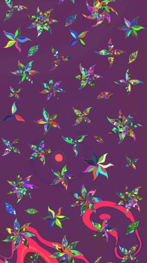 Nazikçe, güzel çiçek arkaplanı. Mor ve yeşil renkli çiçekler. Raster çiçek desenli ve çiçekli..