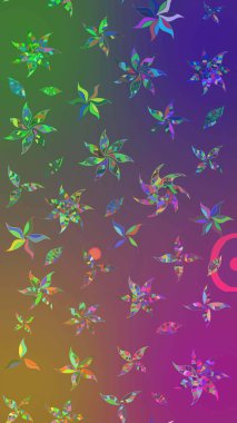 Mor ve yeşil renklerde güzel bir tekstil. Raster illüstrasyonu. Suluboya çiçekli çiçek deseni.