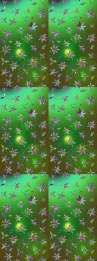 Yeşil ve mavi renklerde. Raster illüstrasyonu. Anti-stres için Raster soyut şablon sayfası.