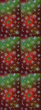 Chichi 'nin kumaş kalıbını çiz. Raster illüstrasyonu. Çiçek deseni. Renkli Bahar Teması eskiz kalıbı. Düz Çiçek Elementleri Tasarımı.