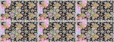 Damask kusursuz yinelenen arkaplan. Gri renklerdeki altın element. Barok tarzında altın çiçekli süs. Doku arkaplanı üzerine altın duvar kağıdı.