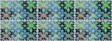 Mavi renkte altın. Dekoratif simetri arabesk. Raster illüstrasyonu. Doğum günü kartı, davetiye ya da afiş için iyidir. Kusursuz ortaçağ çiçek desenleri..