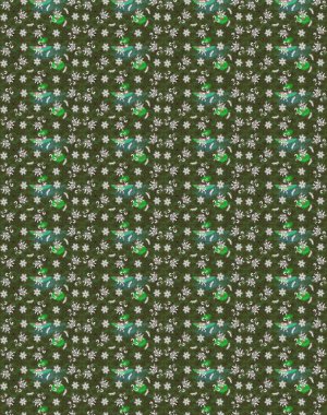 Eski usul. Eskiz geçmişi. Renkli desenli eskiz deseni, yeşil ve kahverengi çiçekler ve dekoratif elementler. Kumaş, tekstil, duvar kağıdı baskısı için. Raster illüstrasyonu.