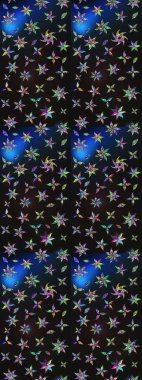 Suluboya tarzında gri ve mavi renklerde. Raster illüstrasyonu. Küçük çiçekli bahar deseni çiz.