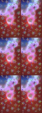 Kahverengi ve kırmızı renkte çiçekler. Renkli Bahar Teması eskiz kalıbı. Düz Çiçek Elementleri Tasarımı. Güzel çiçek deseni..